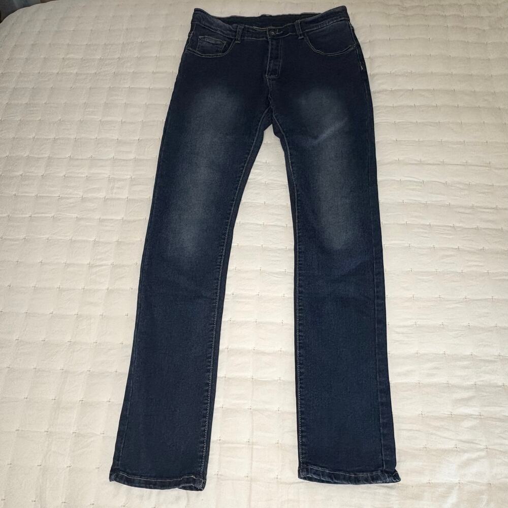 Ditch Plains Skinny Jeans Women's 34x34 Dark Blue Stretch Denim
